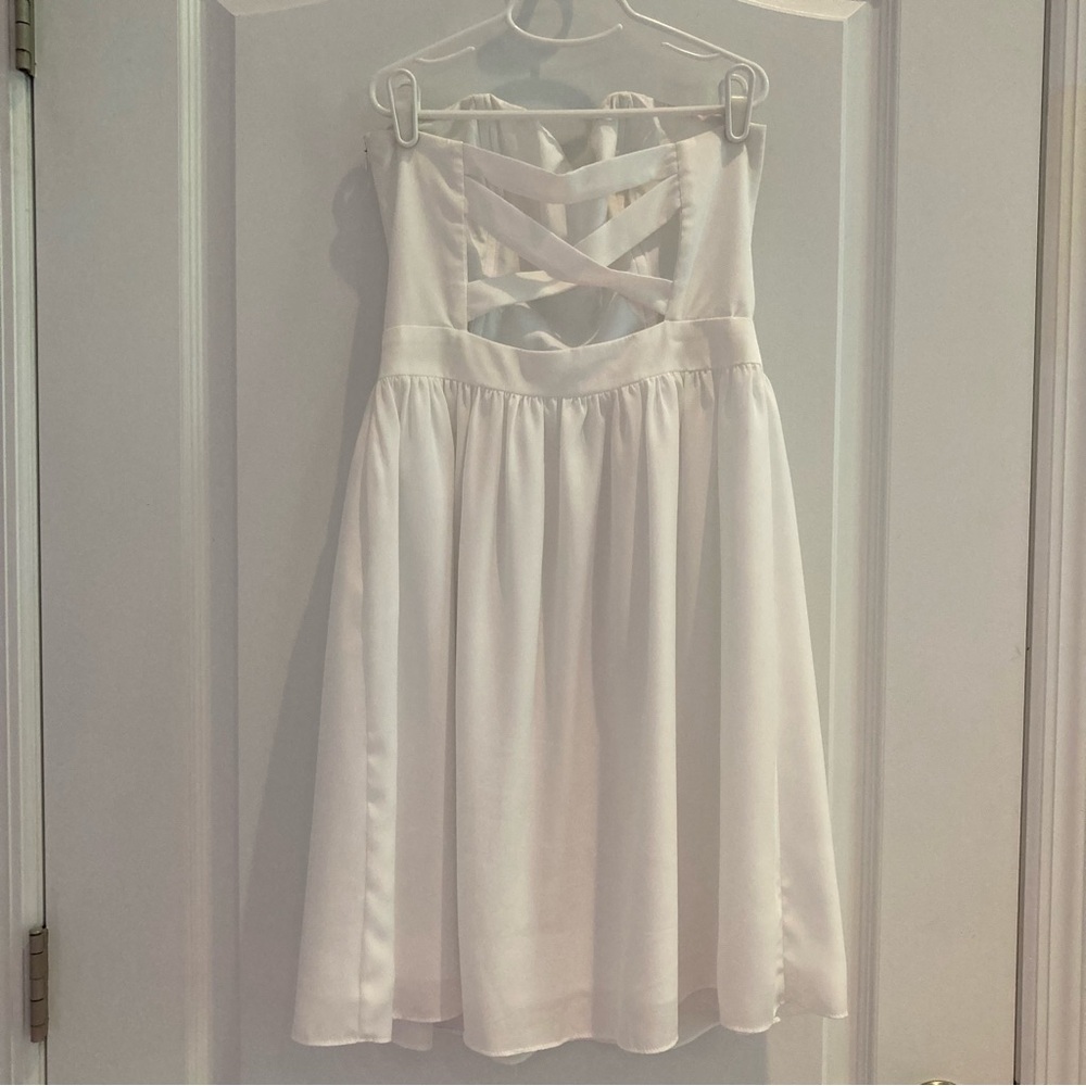🎉Dress Sale🎉 Strapless White Short Dress